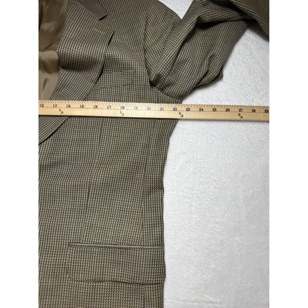 Ermenegildo Zegna Soft Mens Brown Navy Houndstooth Wool Blazer Sport Coat 50 40R